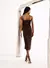 Vestido Midi Ajustado Com Fenda Frontal - OPEN - Boutique Babeles