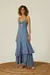 Vestido detalhe renda azul bahamasá - MARIA FILÓ