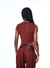 Blusa Cropped com Detalhe marrom terracota- OPEN - loja online