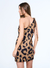 Vestido savage Animal Print com Um Ombro - OPEN