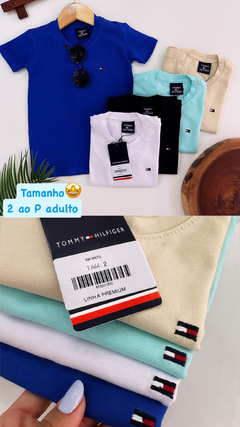 Camiseta Tommy bordada - algodão com elastano