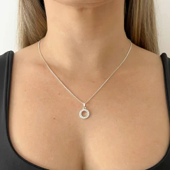 Colar Circulo Cravejado - M - comprar online