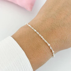 Pulseira Singapura Bolinhas - Prata - Mailë Semijoias