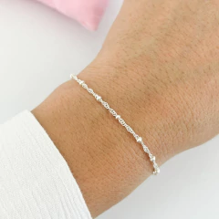 Pulseira Singapura Bolinhas - Prata - comprar online