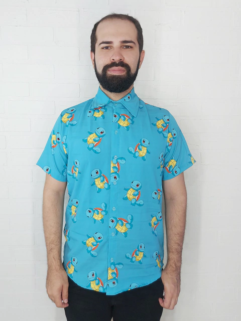 Camisa Social Poke Squirtle