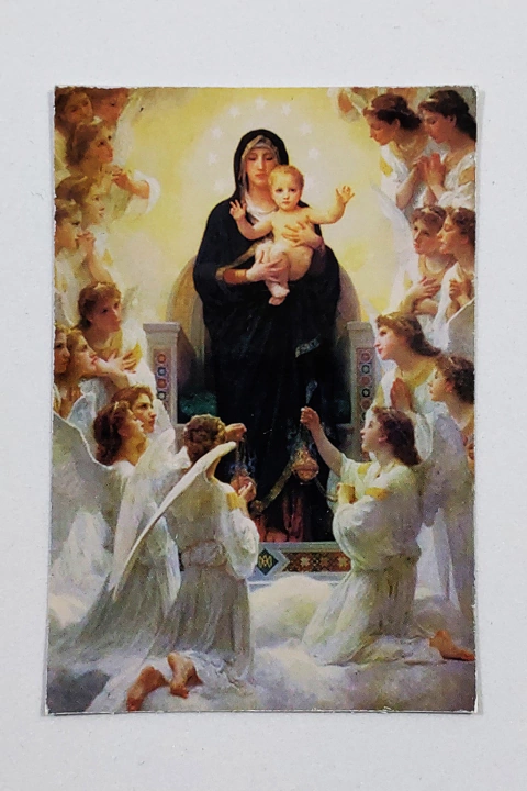 PACK x 25 estampas laminadas con imagen de Ntra Sra Reina de los ángeles