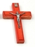 Cruz de pared color cedro de 13 ctms