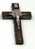 Cruz de pared 13 ctms con San Benito color caoba