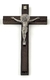 Cruz de pared 22 ctms con San Benito color caoba