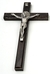 Cruz de pared 28 ctms con San Benito color caoba