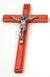 Cruz de pared 28 ctms con San Benito color cedro