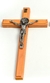 Cruz de pared 28 ctms con San Benito color natural