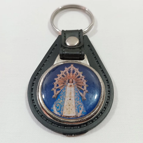 Llavero símil cuero perita con imagen de Ntra Sra de Luján