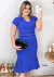 Imagem do Vestido Midi Plus Size Viés Moda Evangélica Feminina