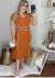 Vestido Midi Plus Size Viés Moda Evangélica Feminina - Miss Flower