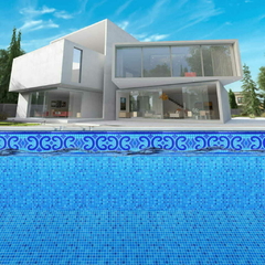 ESTAMPA RAVENA COM PAREDE BLUE GLASS (BORDA) - comprar online