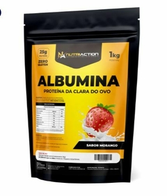 ALBUMINA 1Kg MORANGO Nutriaction - Proteína da Clara do Ovo