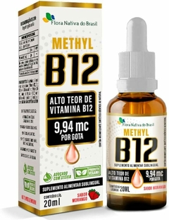 Vitamina B12 Sublingual (Metilcobalamina) 9,94 mcg por gota 20ml - Flora Nativa Sabor:Morango