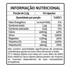 CÁLCIO, MAGNÉSIO, ZINCO, VITAMINA D3 E VITAMINA K2 FITOPRIME 60 CÁPS - comprar online