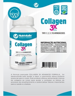 Collagen 3x Colágeno tipo I, II e III 120 Cápsulas