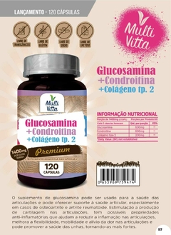 GLUCOSAMINA + CONDROITINA COM COLÁGENO TIPO 2 MULT IVITTA 60 CAPS