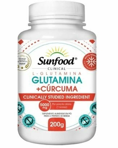 Glutamina + Cúrcuma Solúvel 5000mg 200g - Sunfood Clinical