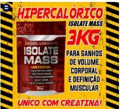 Hipercalórico Isolate Mass 3kg com CREATINA NUTRIACTION - MORANGO E BANANA na internet