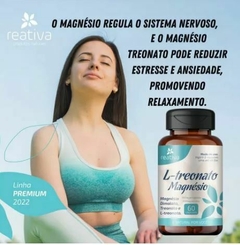 Magnésio L-Treonato e Dimalato 550mg 60 Caps Reativa - Branca Suplementos Alimentares