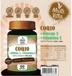 Coenzima Coq10 Ubiquinona c/ Ômega 3 e Vitamina E 1000mg 60 Cáps Multi vitta na internet