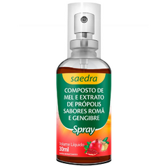 MEL + EXTRATO DE PRÓPOLIS SABOR ROMÃ + GENGIBRE SPRAY 30 ML SAEDRA