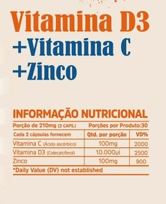 VITAMINA D3 +VITAMINA C + ZINCO 60 CAPSULAS MULTI VITTA - comprar online