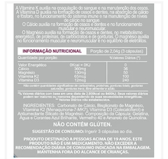 Cálcio + Magnésio + Vitamina K2 + Vitamina D3 90caps - comprar online