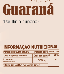 GUÁRANA (PAULLINIA CUPANA) 500MG 60 CAPSULAS - MULTI VITTA - comprar online