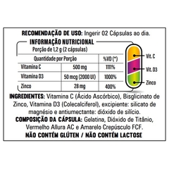 Vitamina C + D3 E Zinco 600mg 60 Cápsulas - Flora Nativa na internet