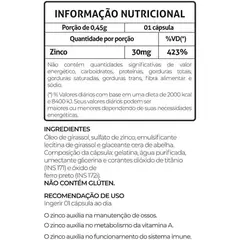 Suplemento de Zinco 30mg com 60 cápsulas Fitoprime - comprar online