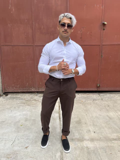 pantalon sastrero clasico marron - tienda online
