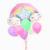 Kit Balão Arco íris Aniversário Infantil Princesa Bouquet de Balão