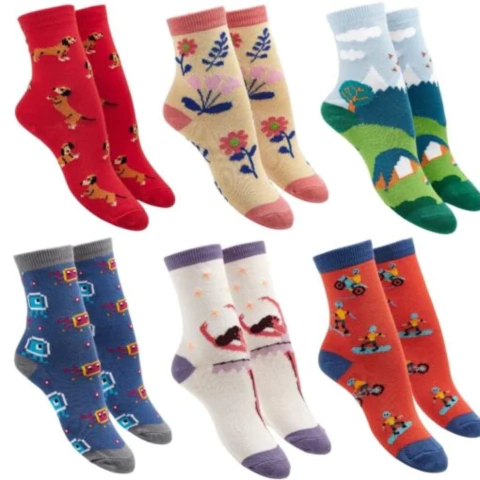 Medias Niñas - Media Caña Estampadas - (Unisex) (2000/5-COA)