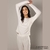 Pijama - Casaca y pantalón tela desajugada con puntilla (P9043-ANP) - comprar online