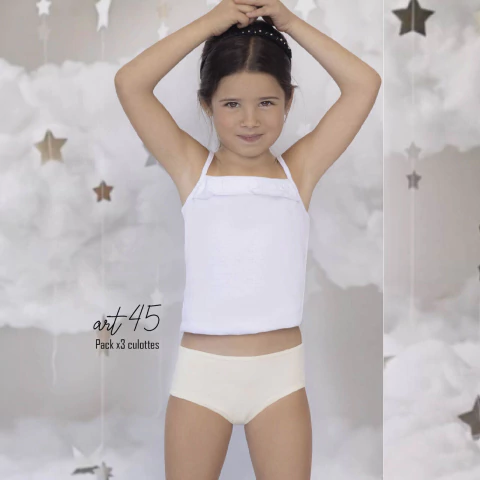 Pack x3 - Culottes De Nena Algodón y Lycra (45-MAR)