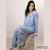 Pijama - Casaca abotanada y pantalón full estampa rayado (P9046-ANP) - comprar online
