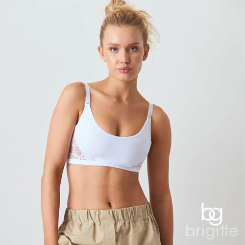 Corpiño de microfibra doble con puntilla. (2444-BRI) - comprar online