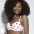 Conjunto de microfibra estampada Corazones. Corpiño push up soft con dije personalizado. Colaless. (4400-LAR)