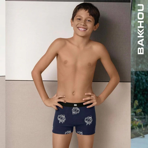 Bóxer de niño Algodón y lycra. Estampado calavera. (4045-BAK)