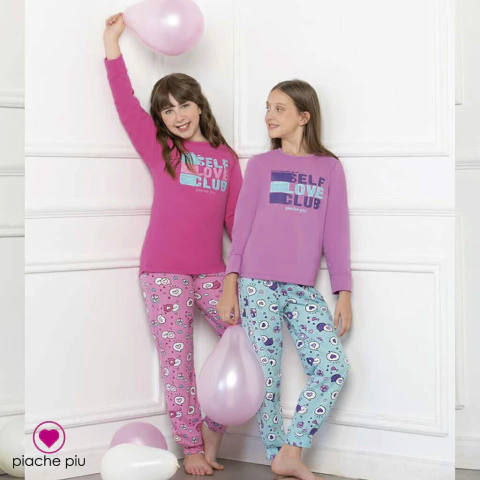 Pijama Nena Jersey Corazones Buzo Con Estampa (608/1-PIA)