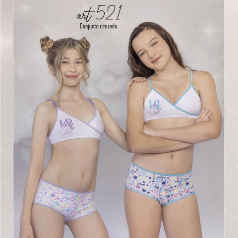 Conjunto Cruzado Algodón con Lycra Estampado Con Culotte (521-MAR)