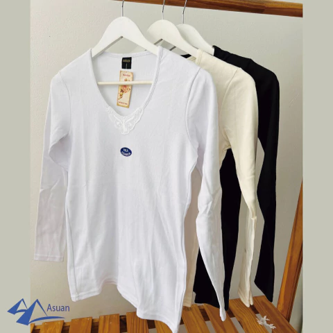 Camiseta Térmica Manga Larga Con Aplique (1077-ASU)