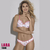 Conjunto de microfibra estampada. Corpiño push up soft con dije personalizado. Colaless. (5378-LAR)
