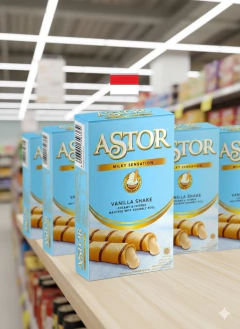 ASTOR WAFER C/ RECHEIO SABOR BAUNILHA 36BOX X 40G - comprar online