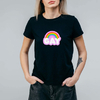 Camiseta Preta Gay Arco Iris - LGBT